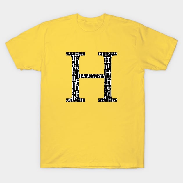 H Filled - Typography T-Shirt by gillianembers